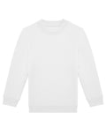 A plain white sweatshirt crew neck with long sleeves is shown laid flat on a white background, featuring no visible logos, designs, or patterns.