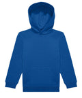 The Hoodies product features a plain blue design with a hood, front kangaroo pocket, long sleeves, and ribbed cuffs, displayed against a white background.