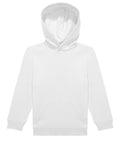 The "Hoodies" is a plain white hooded sweatshirt with long sleeves and a front kangaroo pocket, featuring no visible logos or designs, shown against a white background.