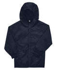 The Jackets product is a black hooded jacket featuring a front zip, long sleeves, and elasticated cuffs, showcased against a plain white background.