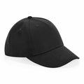 Beechfield's B63NB is a black baseball cap featuring a curved brim and an adjustable strap.