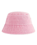 Light pink denim hats with visible stitching and a slightly faded look, displayed against a white background.