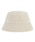 The Hats product is a beige fabric bucket hat with a wide downward-sloping brim and visible stitching on the brim and crown, displayed against a white background.