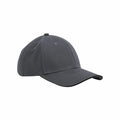 A Beechfield B820C dark gray baseball cap featuring a curved brim and six panels, displayed against a white background.