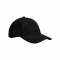 A Beechfield B821B baseball cap in plain black with a curved brim, shown on a white background.
