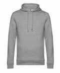 A plain gray hoodie with drawstrings from B&C Collection's BA001 line, shown against a white background. The hoodie features a simple design with long sleeves and a relaxed fit, making it ideal for casual wear.