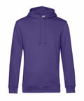 The BA001 is a plain purple hoodie from B&C Collection, showcased against a white background. It boasts a classic design with long sleeves, a drawstring hood, and ribbed cuffs and hem, crafted from soft and comfortable material.