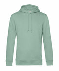 A B&C Collection BA001 plain mint green hoodie with a drawstring and long sleeves, displayed on a white background.