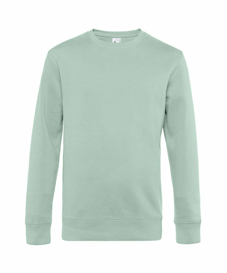 A mint green BA010 crewneck sweatshirt from B&C Collection on a white background.