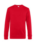 A plain red BA010 crewneck sweatshirt with long sleeves from B&C Collection, displayed on a white background.