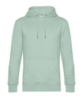 The BA011 by B&C Collection is displayed against a white background, featuring a mint green color, front pouch pocket, and drawstring hood.