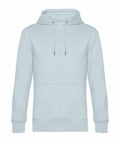 BA011, a light gray hooded sweatshirt from B&C Collection, features front pockets and drawstrings.