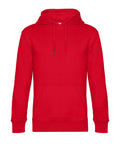 A plain red hoodie from the B&C Collection, known as product BA011, featuring a front pocket and drawstrings. The hoodie is displayed against a white background.