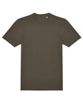 T-shirts in plain khaki green with short sleeves and a crew neck, shown laid flat on a white background.