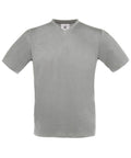 A BA108 T-shirt by B&C Collection, featuring a plain gray V-neck design set against a white background.