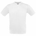 The BA108, a plain white short-sleeved V-neck T-shirt from B&C Collection, is shown against a white background. The shirt is neatly displayed, highlighting its simple design and classic cut.