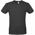 The BA210 by B&C Collection is a plain black T-shirt showcased against a white background, featuring short sleeves and a round neckline.