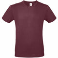 The BA210 T-shirt from B&C Collection, featuring a plain maroon color with short sleeves and a crew neck, is displayed against a white background. This T-shirt highlights its simple and unadorned design, emphasizing its solid color and casual style.