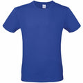A BA210 shirt from B&C Collection featuring a plain royal blue design on a white background, complete with short sleeves and a round neckline.
