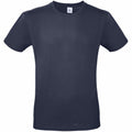 The BA210 by B&C Collection is a plain, dark blue T-shirt showcased against a white background. It features short sleeves and a classic round neckline.