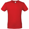 A plain red BA210 T-shirt by B&C Collection is showcased on a white background, featuring a round neckline and short sleeves.