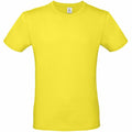 The BA210 from B&C Collection is a plain, bright yellow T-shirt with short sleeves, set against a white background. It features a simple design without any logos or patterns.