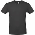 The B&C Collection BA210 t-shirt is presented on a white background, showcasing a front view. This plain black t-shirt features short sleeves and a round neckline, embodying a simple and classic design.
