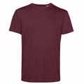 A solid maroon, short-sleeved, crew neck t-shirt from the B&C Collection (Product Name: BA212), made of lightweight and soft fabric, is displayed against a white background.