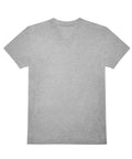 A grey, short-sleeved V-neck T-shirt from T-Shirts is laid flat on a white background, featuring no visible logos or patterns.