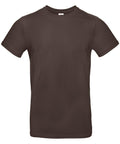 Product Description: The B&C Collection's BA220 is a solid dark brown t-shirt with short sleeves, showcased against a plain white background.