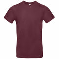 BA220 T-shirt from B&C Collection on a white background. The shirt is short-sleeved, made of a smooth maroon fabric, and features no visible patterns or logos.