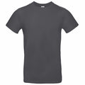 A plain, dark gray BA220 short-sleeve t-shirt from B&C Collection on a white background, featuring a round neckline and a minimalist design without any logos or patterns.