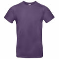 A plain purple T-shirt from the B&C Collection, model BA220, is displayed against a white background. This shirt features a crew neck and short sleeves, highlighting its simple and classic design.