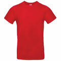 The BA220 T-shirt by B&C Collection is showcased against a white background. It features a plain red design, with short sleeves and a crew neck, without any logos or designs.