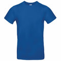 A plain blue t-shirt with short sleeves from the B&C Collection, model BA220, is showcased against a white backdrop. The simple and unembellished design makes it ideal for casual wear.