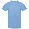 The BA220 T-shirt by B&C Collection is featured against a white background. This light blue T-shirt has short sleeves and a round neckline, highlighting its simple and classic design.