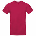 The BA220 by B&C Collection is a plain red T-shirt, featuring short sleeves and a round neckline, displayed against a white background.