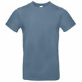 A plain, short-sleeved t-shirt from B&C Collection in a muted blue color. The BA220 shirt features a clean design with no visible logos or patterns, embodying a simple and minimalist style.