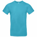 The BA220 from B&C Collection is displayed on a white background, featuring a plain and bright turquoise design. This T-shirt has short sleeves and a round neckline, highlighting its simple and classic style.