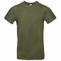 A simple olive green BA220 T-shirt by B&C Collection on a white background, featuring short sleeves and a round neckline.