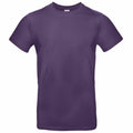 A B&C Collection BA220 T-shirt, displayed on a white background, features a plain purple design. This shirt includes short sleeves and is made from cotton, showcasing a classic crew neck style.