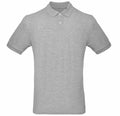 The BA260 polo shirt by B&C Collection is showcased against a white background. This plain gray polo features a collar and short sleeves, with three buttons down the front, highlighting its simple and classic design.
