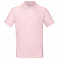 A plain light pink BA260 polo shirt from B&C Collection, featuring short sleeves and a collar, displayed against a white background.
