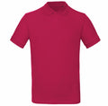 BA260 by B&C Collection is a red polo shirt featuring short sleeves and a collar, showcased against a plain white background. The shirt has a button-up front with a simple, classic design.