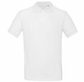 The BA260 polo shirt from B&C Collection features a plain white design with short sleeves and a collar, shown against a white background.