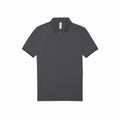 A plain dark gray polo shirt, featuring short sleeves and a buttoned collar from the B&C Collection (Product Name: BA261), displayed against a white background.