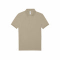 A beige, short-sleeved polo shirt from the B&C Collection, featuring a classic collar and button placket, laid flat on a white background. Product Code: BA261.
