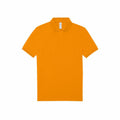 The BA261 from B&C Collection is an orange polo shirt set against a white background. It includes a classic collar, short sleeves, and buttons down the front.