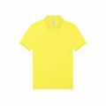 The BA261 polo shirt by B&C Collection is a vibrant yellow with short sleeves and a classic collar, showcased against a simple white backdrop.