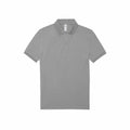 The B&C Collection BA261 is a plain grey short-sleeved polo shirt featuring a collar and two buttons, laid flat against a white background.